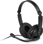 Wired Usb Stereo Headset Awhu02Fb Over-Ear Headphones, With Noise Cancelling Boom Mic Built-In Microphone, Hi-Fi Sound, Hearing Aid Headband, Soft Earpads Ideal For Gaming, Calls, And Music