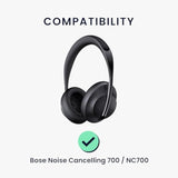 kwmobile Replacement Ear Pads Compatible with Bose Noise Cancelling 700 / NC700 (Set of 2) - Cooling Gel Earpads - Black