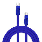 Chubby 2.0 Fast Charging Cable Durable Soft Silicone Usb C Cable 240W Extra Thick Charger Cord Compatible With Iphone 16/15 Series Ipad, Dark Blue+Dark Blue, Type-C To Type-C, 6.6 Ft