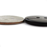 Buttons 2 Hole, 1 Inch, Resin, 10 Pieces, Black (Black)