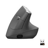 Mx Vertical Wireless Mouse Ergonomic Design Reduces Muscle Strain, Move Content Between 3 Windows And Apple Computers, Rechargeable, Graphite