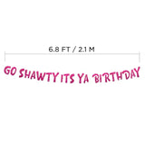 Go Sha It'S Ya Birthday Funny Pink Glitter Banner Party Supplies, Ideas, And Gifts 21St, 30Th, 40Th, 50Th, 60Th, 70Th, 80Th Adult Decorations