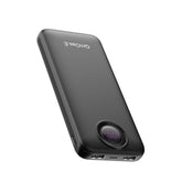 Portable Charger,10000 Mah Power Bank Travel Charger With Usb-C(Input&Output),2.4A Fast Charging External Battery Pack Phone Charger Compatible With Iphone 16,Samsung,Android,Brilliant Black