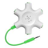 Belkin Rockstar 5-Jack Multi Headphone Audio Splitter (Light Green) - Headphone Splitter Designed To Connect Up To 5 Devices For Classrooms, Audio Mixing & Shared Experiences - For iPhone, iPad & More