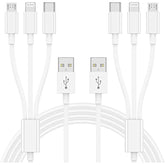Multi Charger Cable 6Ft 2Pack, 3 In 1 Charging Cord, Universal Phone Charger, Multiple Charger Wire Usb-A To Lightning/Usb-Type C/Micro Usb Connectors For Cellphone, Tablets And More (Charging Only)
