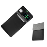 5-In-1 Laptop Sleeve With Wireless Charging For Ipad Macbook Pro 12" 13" 14", Charge Mat For Phone Earbuds Iwatch, Executive Office Organizer With Pocket, Waterproof Vegan Leather Case (Black)