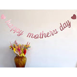 Happy Mother'S Day Rose Gold Glitter Paper Banner, Funny Best Mom Ever/Mother'S Birthday Party Photo Backdrops Sign Decoration(Rose Gold Mom)