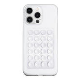 Anteel Silicone Suction Phone Case Mount, Silicon Adhesive Phone Accessory For Smartphones, Hands-Free Mirror Shower Phone Holder For Selfies, Tiktok Videos (White)
