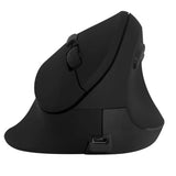 Ergonomic Vertical Wireless Rechargeable Mouse, 2.4Ghz, 800/1200/1600 Dpi, 6 Buttons, Pinky Finger Rest, 123Mm X 90Mm X 72Mm, Black