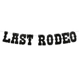 Last Rodeo Banner, Western Nashville Themed Bachelorette Party Decorations, Western Bach Party Supplies Black Glitter