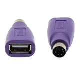 Usb To Ps2 Adapter 2Pcs Purple Usb Female To Ps/2 Male Converter Changer Adapt