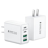 Usb C Charger Block, 2Pack 40W 4-Port Type C Fast Charging Block Dual Pd Power Adapter+Qc Plug Double Usb Wall Charger Blocks Multiple Usbc Charging Cube For Iphone 16 15 14 13 12 11 Pro Max, Samsung