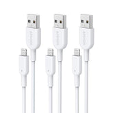 Anker Powerline II Lightning Cable,Apple MFi Certified,USB Charging/Sync Lightning Cord Compatible with iPhone 11 Series/SE/Xs/XR,and More (3FT*3, White)