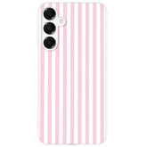 Cute Striped Phone Case for Galaxy A16 4G/ 5G, Girly Aesthetic Design Soft Clear TPU Shockproof Cases Cover for Girls Women, Pink