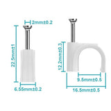 Circle Cable Clips With Steel Nail, 10Mm, 100Pcs/Pack