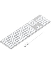 Aluminum Usb Wired Keyboard With Numeric Keypad For Mac Pro, Mini Mac, Imac, Imac Pro, Macbook Pro/Air, Laptop And Pc Computer