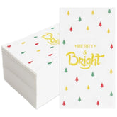 100 Pack Christmas Napkins Disposable Holiday Napkins Paper Christmas Paper Napkin Xmas Dinner Napkin Merry And Bright Guest Napkin Disposable Paper Hand Towels For Bathroom Xmas Winter Table Decor