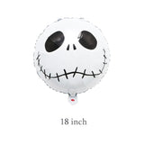 10Pc Halloween Foil Balloons – Happy Halloween with Skull Party Decorations