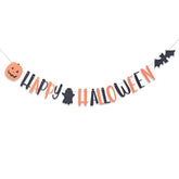 Happy Halloween Banners Decorations with Bat Signs and Wreaths for Party Decor