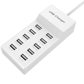 10-Port Usb Wall Charger Station With Rapid Charging Auto Detect Technology Safety Family-Sized Usb Ports For Multiple Devices Smart Phone Tablet Laptop Computer
