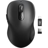 Wireless Mouse For Laptop, 2.4Ghz Ergonomic Computer Mouse With Back & Forward Buttons, 3 Adjustable Dpi Levels, 6 Buttons, Optical Usb Cordless Mice For Windows Pc (Ink Black, 1 Pack)