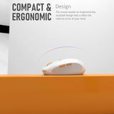 Rechargeable Silent Wireless Mouse, Bluetooth + 2.4Ghz, Quiet Click, Compact And Portable Travel-Friendly, Compatible With Laptop/Computer/Pc/Mac/Macbook/Chromebook/Ipad/Tablet (White)