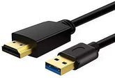 USB to HDMI Adapter Cable 6.6FT, USB to HDMI Cable Male to Male Full 1080P HD Display Cable Audio Video Converter Cord for PC/Laptop to