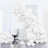 85 Pc Matte White Latex Balloons (18, 12, 10, 5 In) Arch/Garland Kit for Party Decor