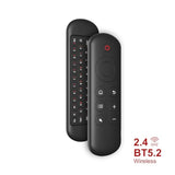 Air Mouse Remote Control Mouse Wireless Mini Keyboard 2.4G & Bt5.2 Motion Sensing Backlit Rechargeable Compatible With Android Tv Box/Pc/Smart Tv/Projector/All-In-One Pc/Mac Black