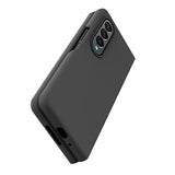 For Samsung Galaxy Z Fold 3 Case - Liquid Silicone Dual Layer Hybrid Hard Pc Soft Silicone Slim Fit Protective Phone Case For Women & Men, Black