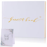 Elegant Wedding Guest Book With Gold Foiled Cover And Lined Pages 7”X 9” Wedding Guestbook For Wedding Reception, Birthday, Baby Shower, Bridal Shower And Special Events