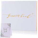Elegant Wedding Guest Book With Gold Foiled Cover And Lined Pages 7”X 9” Wedding Guestbook For Wedding Reception, Birthday, Baby Shower, Bridal Shower And Special Events