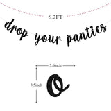 Black Glitter Drop Your Panties Banner Lingerie Shower Wedding Bachelorette Decor
