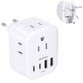 European Travel Plug Adapter, Foldable International Power Adapter, Type C Adapter With 4 Outlets 4 Usb Ports (2 Usb C) For Us To Most Of Europe Eu Italy Spain Greece Portugal France Germany