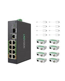 Industrial 8-Port Eoc & Poe Switch With 8Pcs Eoc Transmitters, Long Reach Poe Over Coax Or Utp Cable, Simplified Wiring, Upgrading Analog System To Ip Surveillance System