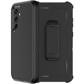 For Samsung Galaxy S24 Case With Belt Clip Holster, 2X Screen Protector, Heavy Duty Military Grade Full Body Shockproof Dust-Proof Rugged Protective Cover For Samsung S24 5G (Black)