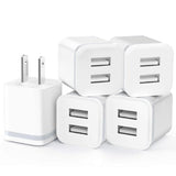 Usb Wall Charger, 5-Pack 2.1A/5V Dual Port Usb Cube Power Adapter Charger Plug Charging Block Replacement For Iphone Xs/Xr/X, 8/7/6 Plus, Samsung, Htc, Lg, Moto, Android Phones