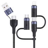 Pd 60W Usb C Multi Fast Charging Cable Nylon Braided Cord 5-In-1 3A Usb/C To Type C/Micro/Phone Fast Sync Charger Adapter Compatible With Laptop/Tablet/Phone