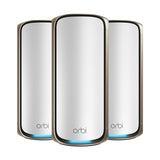 Orbi 970 Series Quad-Band Wifi 7 Mesh Network System (Rbe973S), Router + 2 Satellite Extenders, Security Features, Up To 27Gbps, Covers Up To 10,000 Sq. Ft., 200 Devices, 10 Gig Internet Port