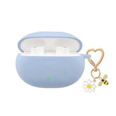 Beats Studio Buds Plus Case Cover with Cute Bee Daisy Flower Charm Keychain,Soft Silicone Protective Case for Beats Studio Buds+ Charging Case Grayish Blue