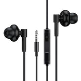 3.5mm Wired Earbuds, Lightweight Headphones with Microphone Volume Control, S/M/L Ear Tips (Black)