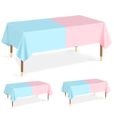 3 Pcs Gender Reveal Table Cloths Decorations Supplies Disposable Plastic Pink And Blue Tablecloth Rectangle Pastel Table Cover For Boy Girl Baby Shower Birthday Party Favors Unicorn Princess