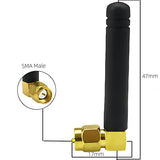 Dual Band Wifi Mini Antenna 3Dbi Sma Male Antenna (2-Pack) 2.4Ghz 5Ghz 5.8Ghz Rubber Duck Antenna For Wireless Router Network Card Wifi Usb Adapter Ip Camera Fpv Drone Iot Gateway Multicopter