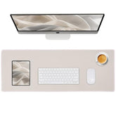 Waterproof Large Gaming Mouse Pad With Durable Stitched Edges, Non-Slip Rubber Base, Smooth Surface Mouse Mat Desk Pad For Home Office Gaming, 31.5"X11.8"X0.12", Beige