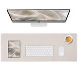 Waterproof Large Gaming Mouse Pad With Durable Stitched Edges, Non-Slip Rubber Base, Smooth Surface Mouse Mat Desk Pad For Home Office Gaming, 31.5"X11.8"X0.12", Beige