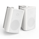 4 Inch 200 Watt Outdoor Indoor Bluetooth Speakers, Wall Mount Waterproof Wired for Patio, Deck, Yard, Garage (White)