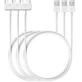 30 Pin To Usb Charging Cable (3 Pack 3.3 Ft) Fast Charge & Sync Charging Cable Cord Compatible For Old Apple Iphone 4S / 4, 3G / 3Gs, Ipad 1/2/3, Old Ipod Touch, Ipod Nano