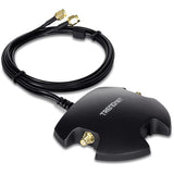 Magnetic Dual Antenna Mounting Base Rp-Sma Female With Rp-Sma Male Extension Cable, Extends Two Wireless Antennas Up To 1M (3.3 Ft.), Black, Tew-Lb101