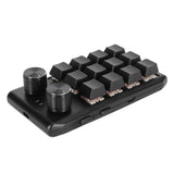12 Mechanical Keys 2 Knobs Keypad, Mini Custom Programming Macro Keypad, Red Switch Mechanical Keyboard For Gaming Office Work Editing Ps (Bt(Inbuilt Battery
