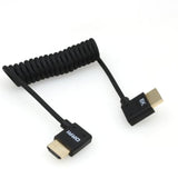 8K Left Angle Hdmi To Right Angle Hdmi 2.1 Ultra High-Speed Braided Coiled Cab